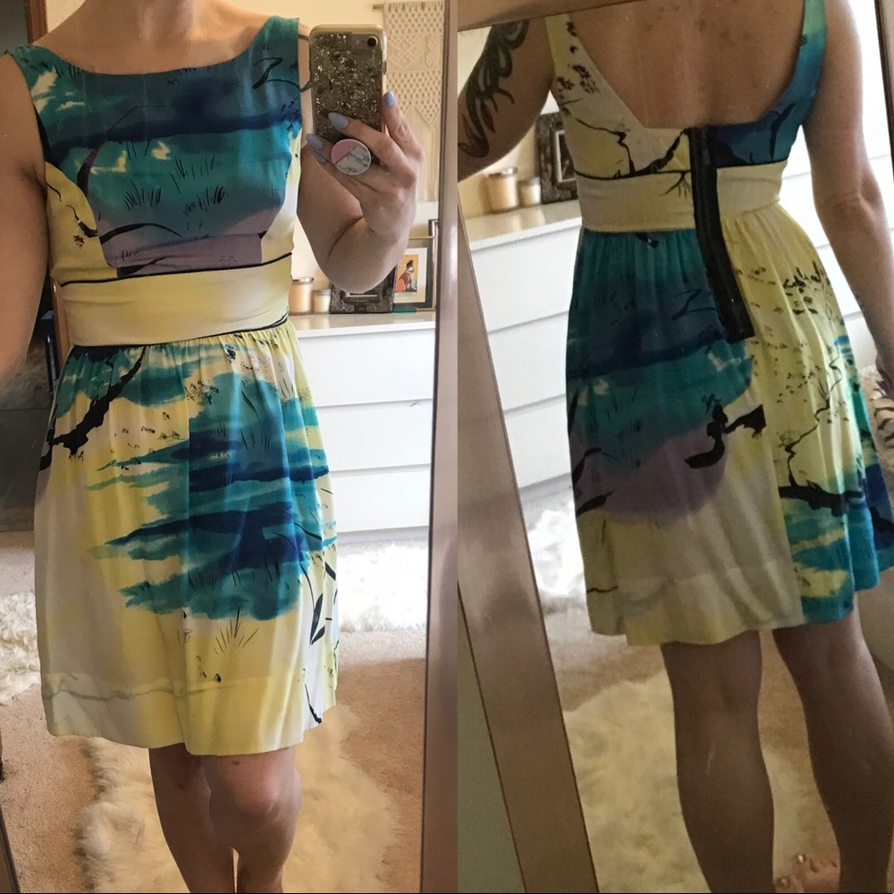 Matty M watercolor silk dress
